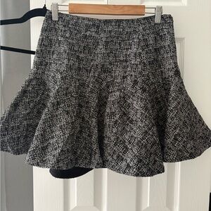 Rebecca Taylor Textured Black and White Skater Skirt